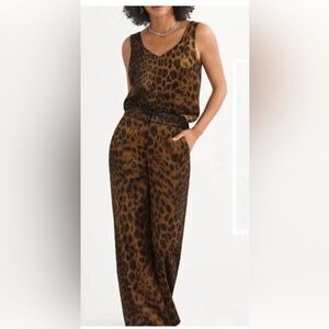 CAbi leopard Party Pants Brown Animal Print Medium NWOT
